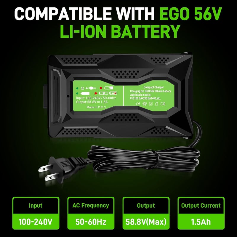 URUN Replacement for EGO 56V Compatible with EGO 56V Max Battery EGO 56 Volt Charger CH3200 CH5500 CH2800D Model CH2100 Series Power Tools Battery - Image 5
